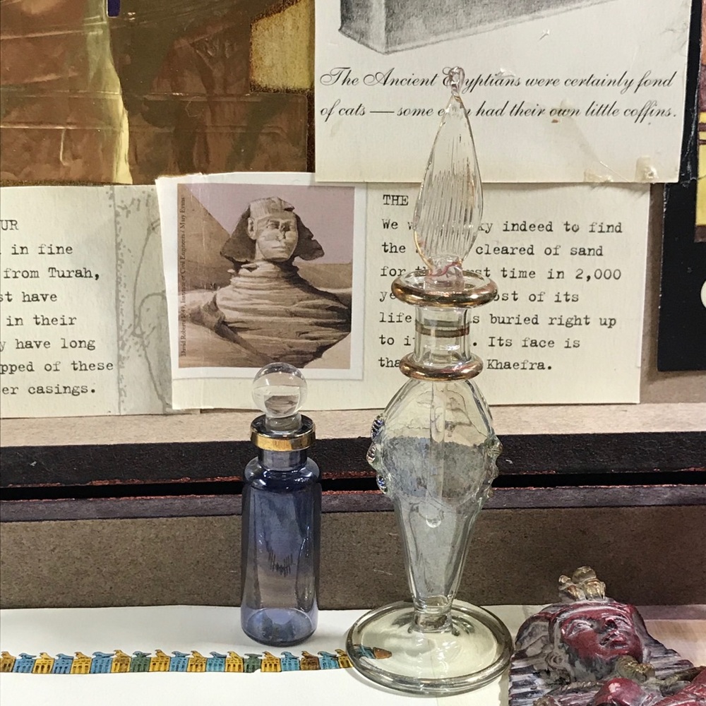 Egyptian glass bottles etched in 24k gold